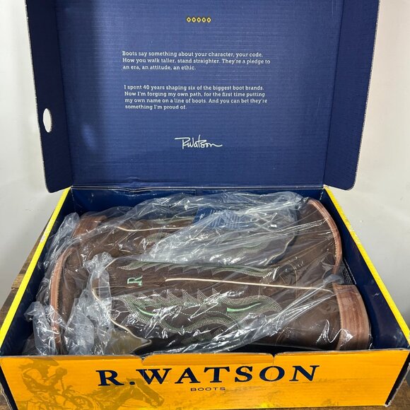 R. Watson Womens 8.5 M Boot Arizona Tan Square Toe RWL8301-2 - Picture 3 of 16